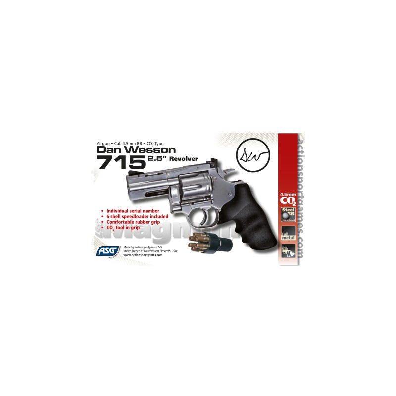 CO2 Dan Wesson 715 2,5'' Silver 4,5mm Airgun GNB