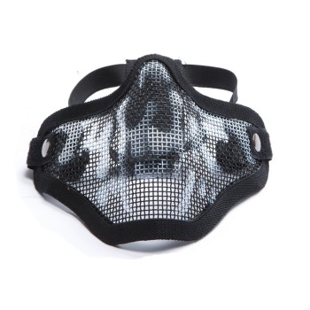 Mesh mask metal Black Skull
