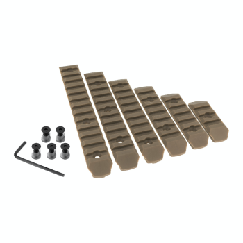 JJ Airsoft KeyMod Rail set 6pcs TAN