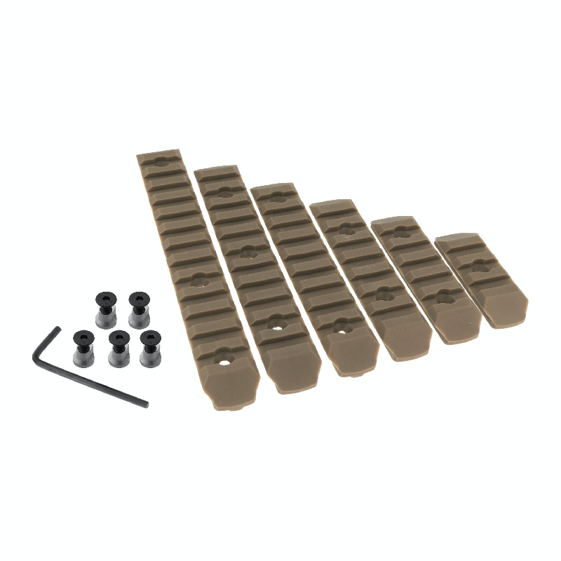 JJ Airsoft KeyMod Rail set 6pcs TAN