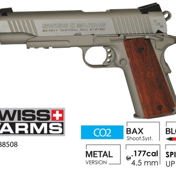 CO2 Swiss Arms 1911 Tactical Rail System GBB