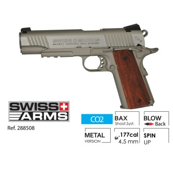 CO2 Swiss Arms 1911 Tactical Rail System GBB