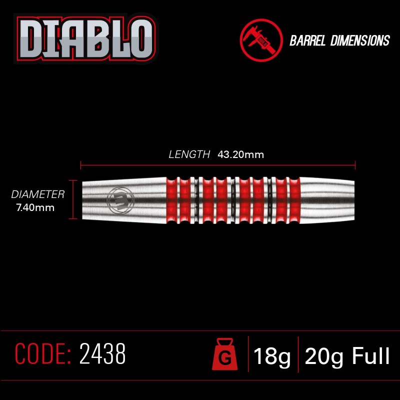 Diablo 90% Tungsten 18/20g Softdart